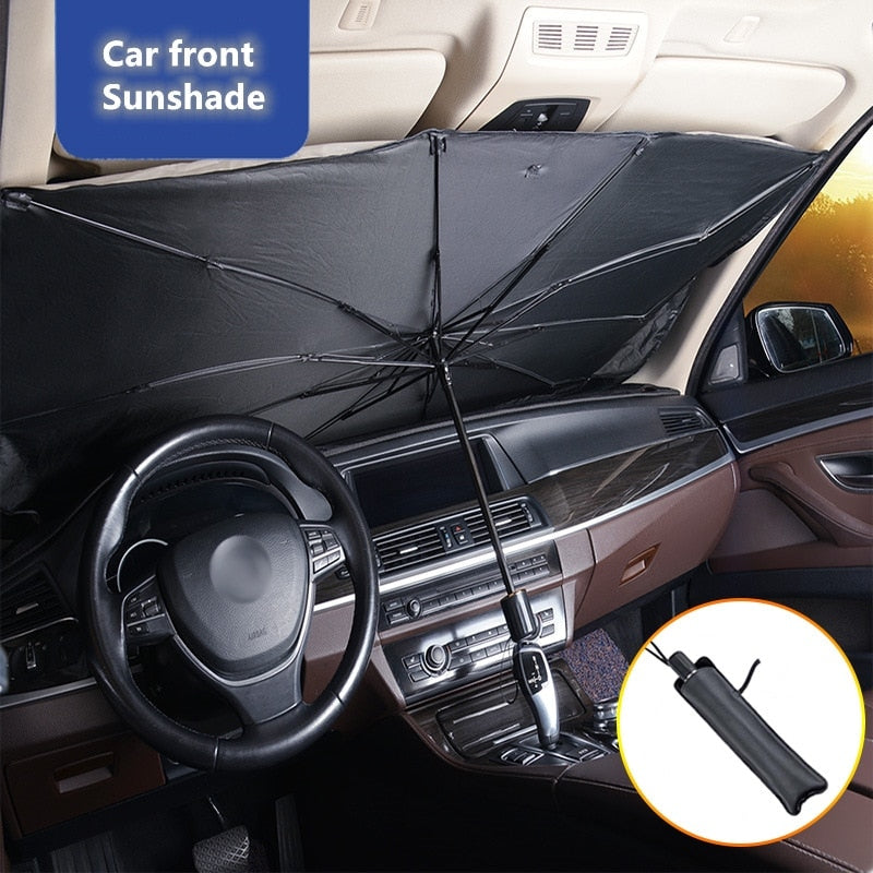 Car Windshield Sun Shade Umbrella. Car Front Shield Sun Shade Heat Insulation Protection and UV Blocking