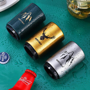 Stainless Steel Beer Bottle Opener Creative Kitchen Tool Accessories Magnetic Automatic Press Lid Opener Portable Bar Gadgets