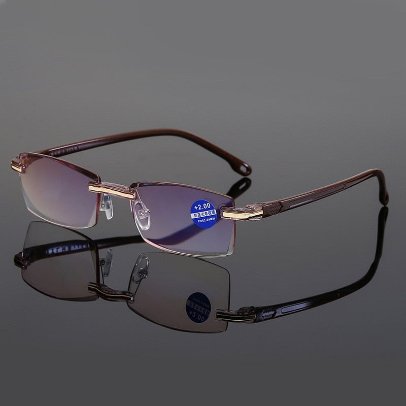 New Anti Blue Light Presbyopia Men Women  Frameless Reading Glasses