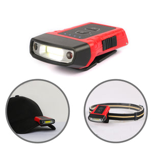 COB LED Motion Sensor Headlight Headlamp Night Fishing Outdoor USB Rechargeable IPX5 Waterproof